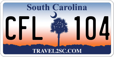 SC license plate CFL104