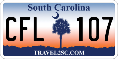 SC license plate CFL107
