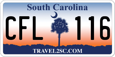 SC license plate CFL116