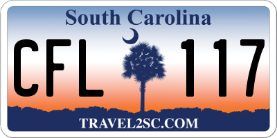 SC license plate CFL117