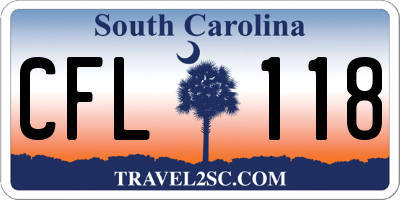 SC license plate CFL118