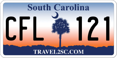 SC license plate CFL121