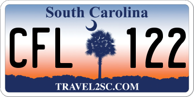 SC license plate CFL122