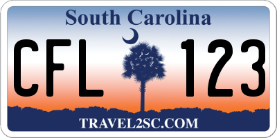 SC license plate CFL123
