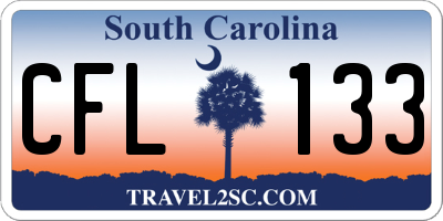 SC license plate CFL133