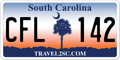 SC license plate CFL142