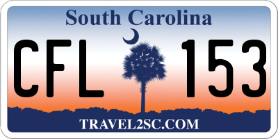 SC license plate CFL153