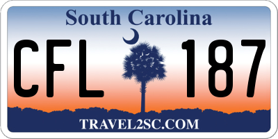 SC license plate CFL187