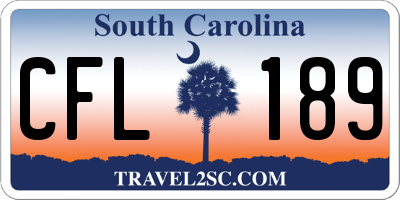 SC license plate CFL189
