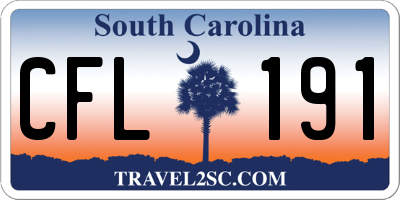 SC license plate CFL191