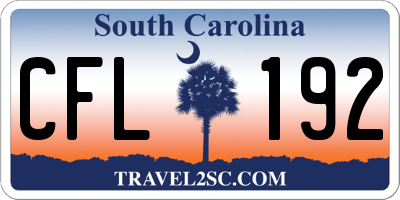 SC license plate CFL192