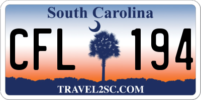 SC license plate CFL194