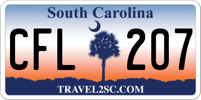SC license plate CFL207