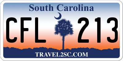 SC license plate CFL213
