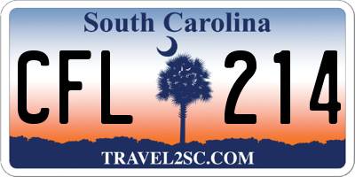 SC license plate CFL214