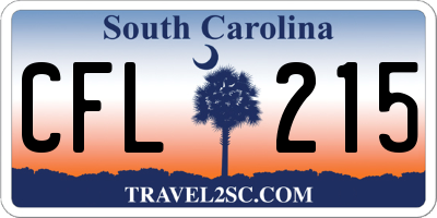 SC license plate CFL215