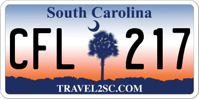 SC license plate CFL217
