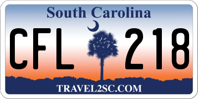 SC license plate CFL218