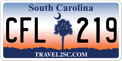SC license plate CFL219