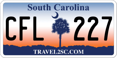 SC license plate CFL227