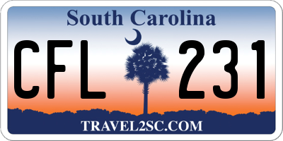 SC license plate CFL231