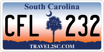 SC license plate CFL232