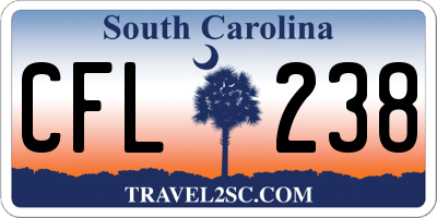 SC license plate CFL238