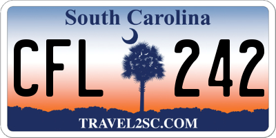 SC license plate CFL242