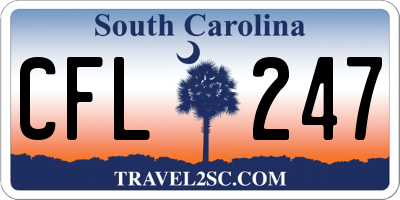 SC license plate CFL247