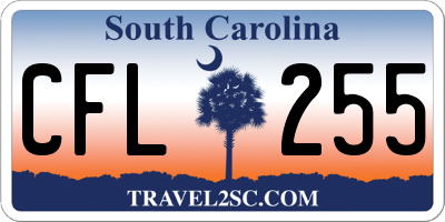 SC license plate CFL255