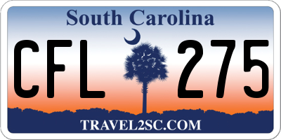 SC license plate CFL275
