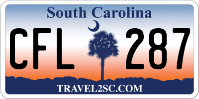 SC license plate CFL287