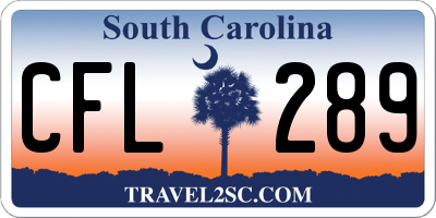 SC license plate CFL289