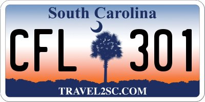 SC license plate CFL301
