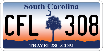 SC license plate CFL308