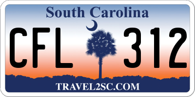 SC license plate CFL312