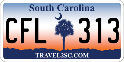SC license plate CFL313