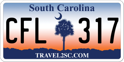 SC license plate CFL317