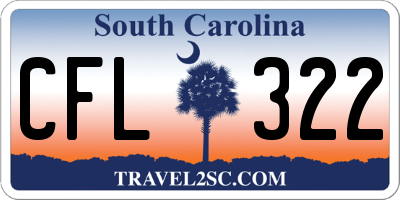 SC license plate CFL322