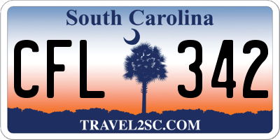 SC license plate CFL342
