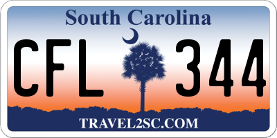 SC license plate CFL344