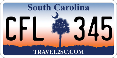 SC license plate CFL345