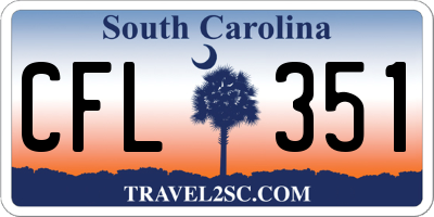 SC license plate CFL351