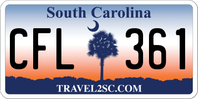 SC license plate CFL361