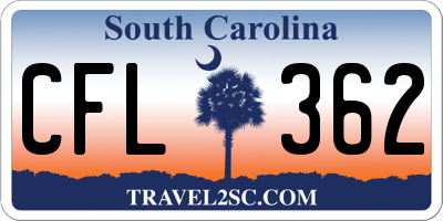 SC license plate CFL362