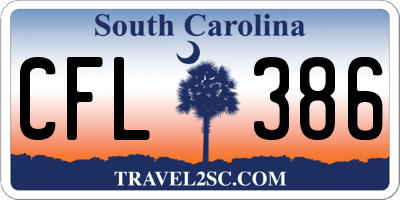 SC license plate CFL386