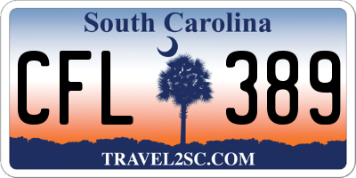 SC license plate CFL389