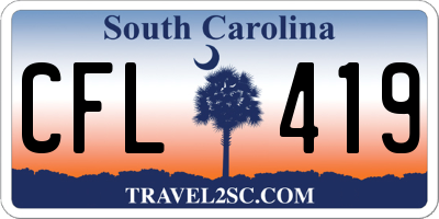 SC license plate CFL419