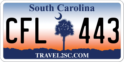 SC license plate CFL443