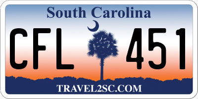 SC license plate CFL451